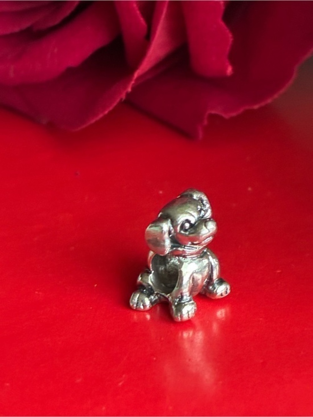 Silver Puppy Charm Bracelet Bead - Pet Dog Charm 925 Silver